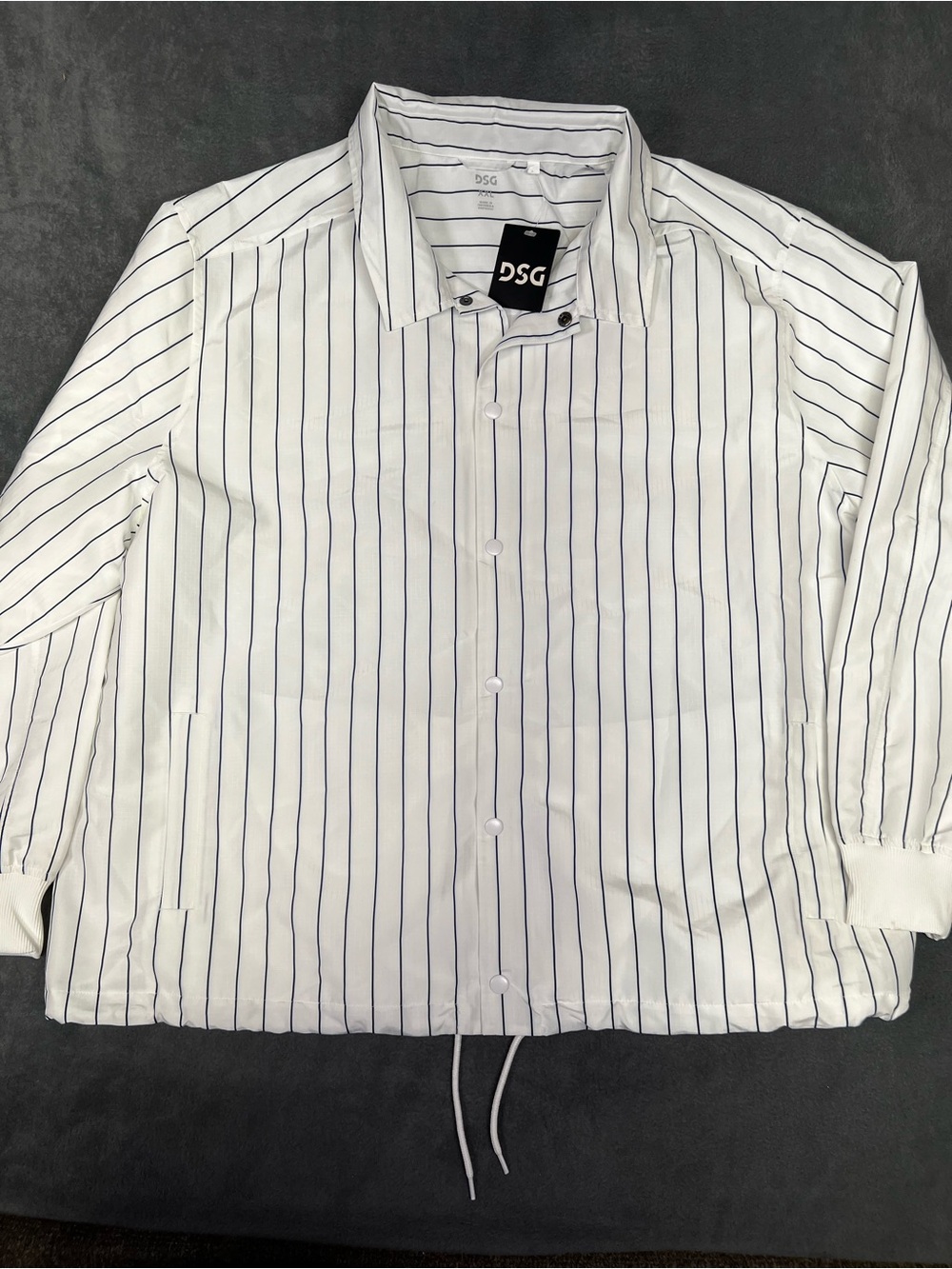 DSG coaches White Jacket with Navy Pinstripes